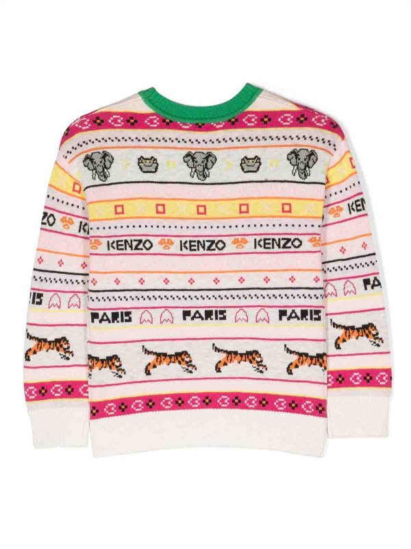 KENZO: Strickpullover mit Rundhalsausschnitt online - Rundhalspullover - Weiß