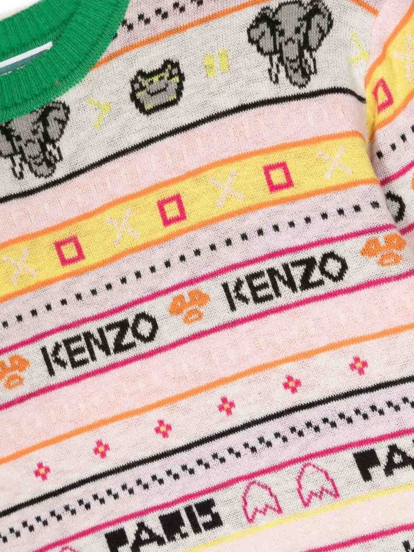 The Best Shops KENZO: Strickpullover mit Rundhalsausschnitt - Rundhalspullover - Weiß
