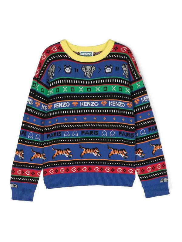 KENZO: crew necks - Jungle game sweaters