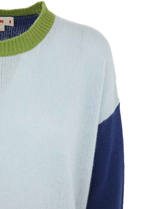 The Best Shops Marni: Strickpullover mit Rundhalsausschnitt - Rundhalspullover - Blau
