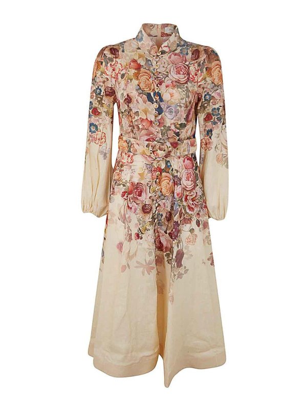 ZIMMERMANN: knee length dresses - Luminosity buttoned midi dress
