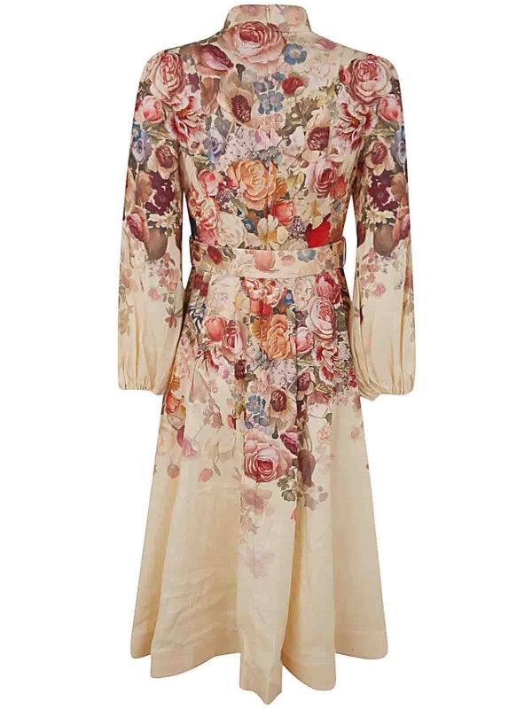 ZIMMERMANN: knee length dresses online - Luminosity buttoned midi dress