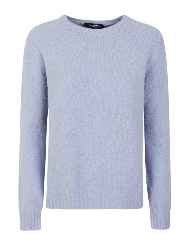WEEKEND MAX MARA: U-Boot-Ausschnitt - U-Boot-Pullover - Hellblau