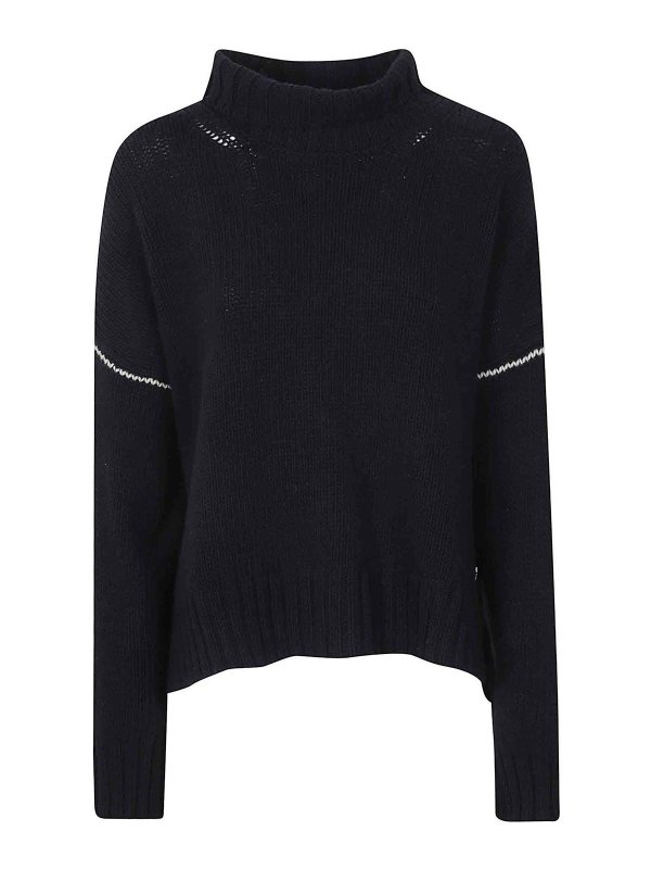 WOOLRICH: boat necks - Wool cable turtleneck