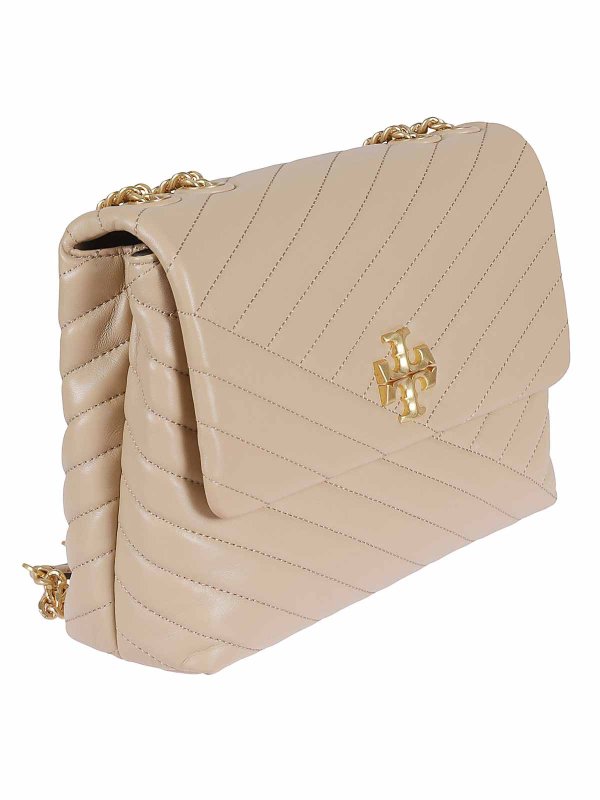 Tory Burch Mini Kira Chevron Top Handle Chain Wallet Desert Dune