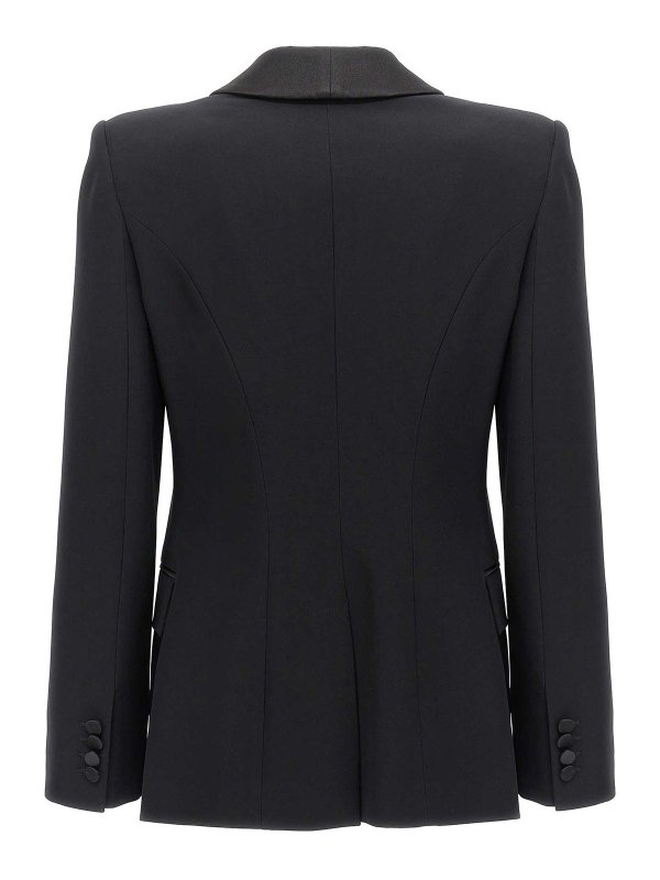 ALEXANDER MCQUEEN: giacche blazer online - Blazer doppiopetto con dettagli in raso