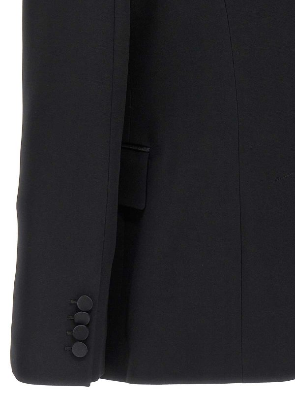 Blazer doppiopetto con dettagli in raso shop online: ALEXANDER MCQUEEN