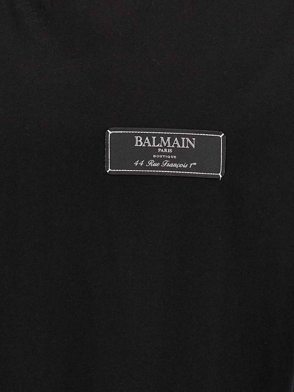 Logo patch t-shirt shop online: Balmain