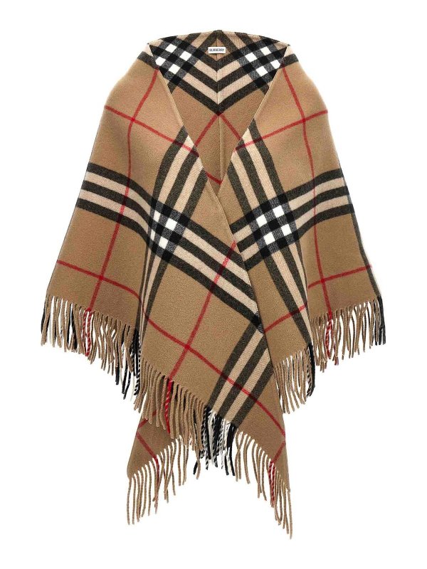 BURBERRY: Capes &  Ponchos - Check cape