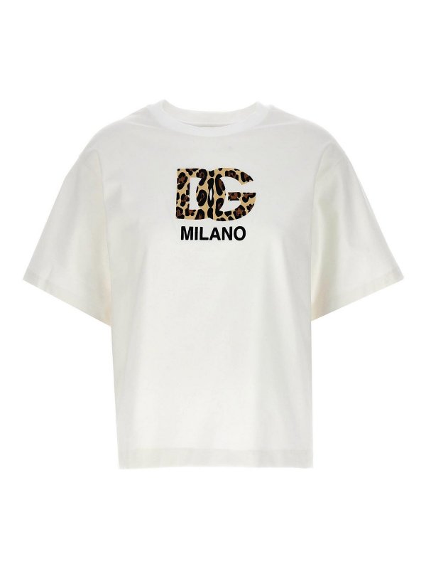 DOLCE & GABBANA: t-shirts - Flocked logo t-shirt