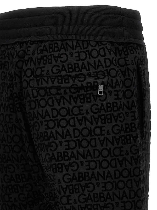 Flocked logo joggers shop online: DOLCE & GABBANA