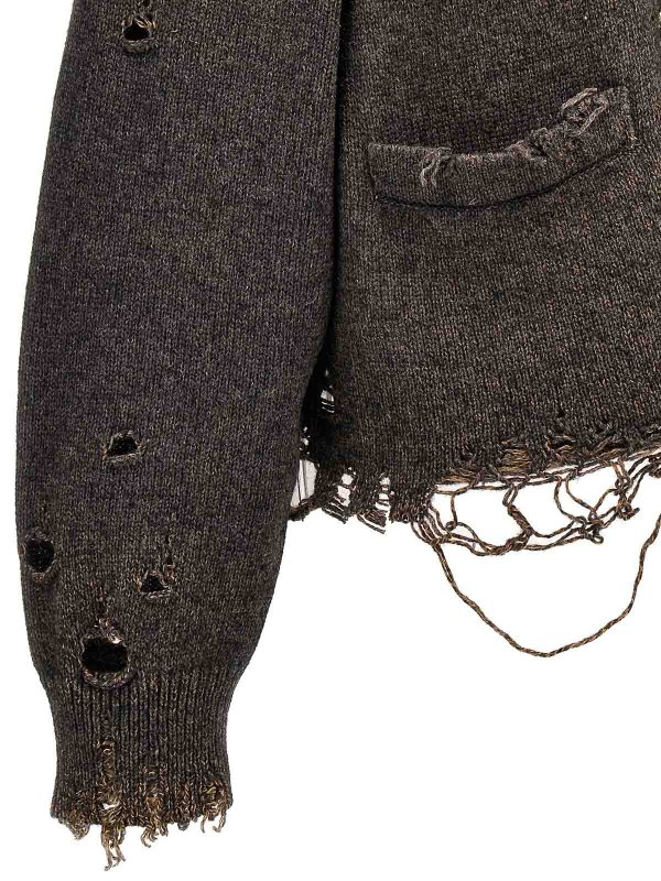 Doublet Heart cut out cardigan - Grey - Men|23AW56KN136TOPGREY