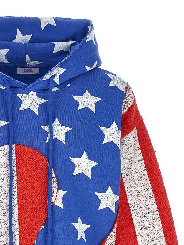 The Best Shops ERL: Sweatshirts & Sweaters - Print patchwork hoodie