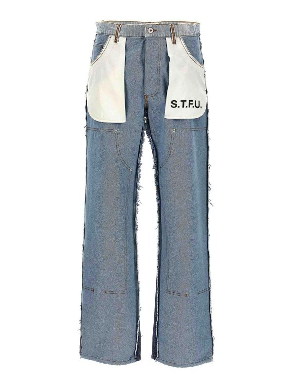 Heron Preston: Bootcut - Bootcut Jeans - Hellblau