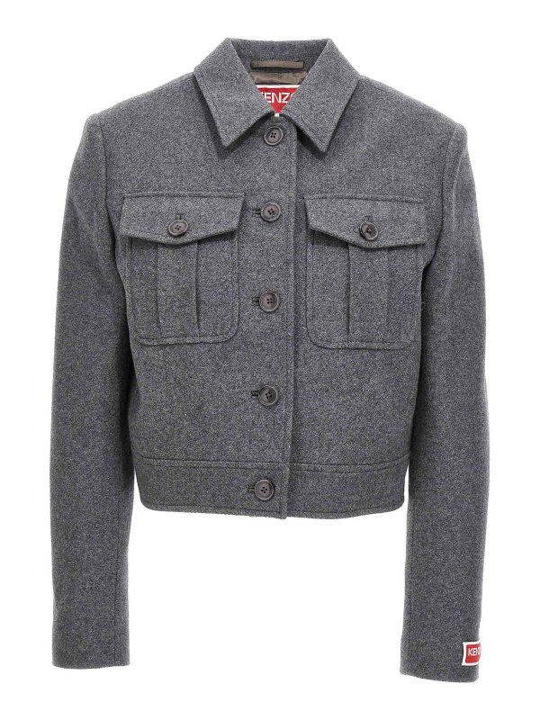 KENZO: Vestes de costume - Blazer - Gris