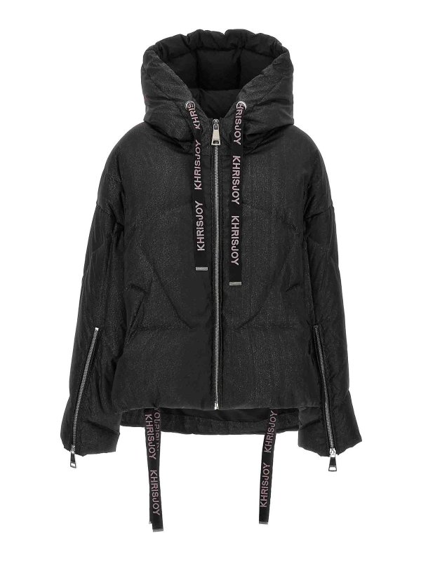 KHRISJOY: padded jackets - puff khris iconic glitter down jacket