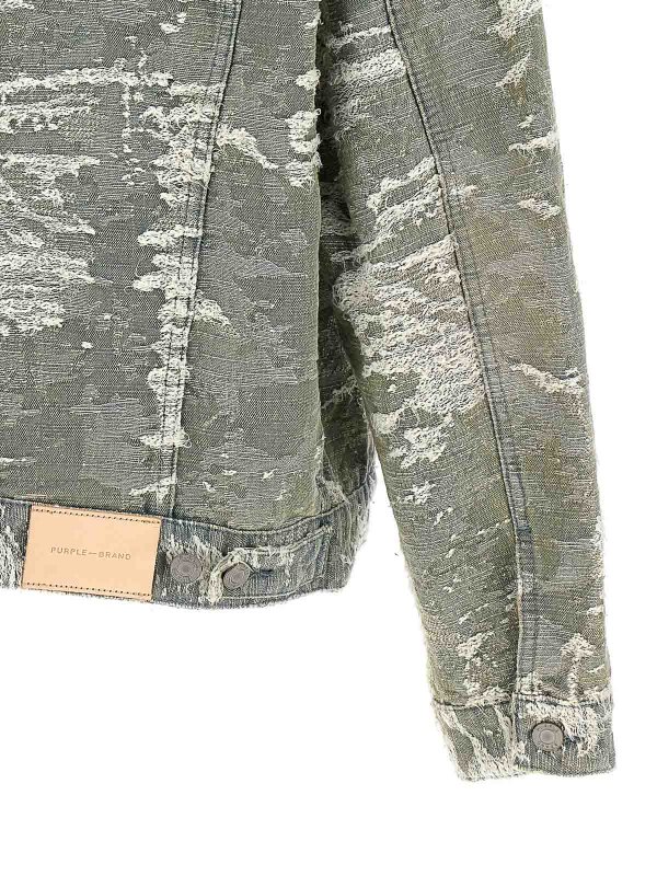 Destroyed effect denim jacket shop online: PURPLE BRAND