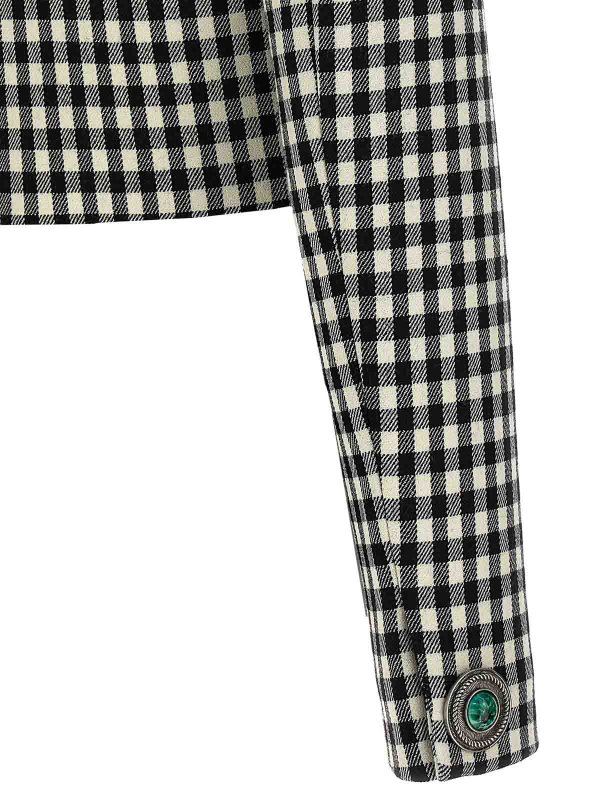 Vichy cropped jacket shop online: ROBERTO CAVALLI
