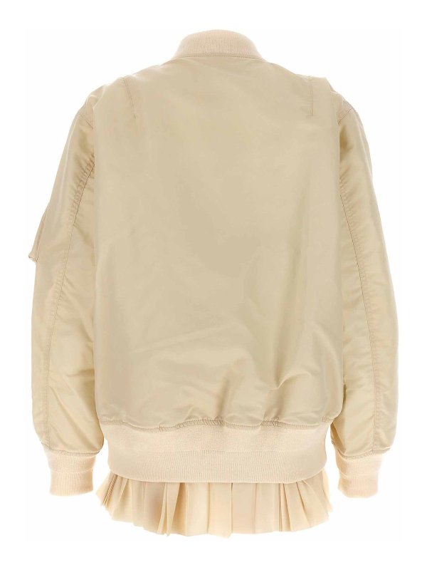 Sacai: blazers online - Pleated insert bomber jacket