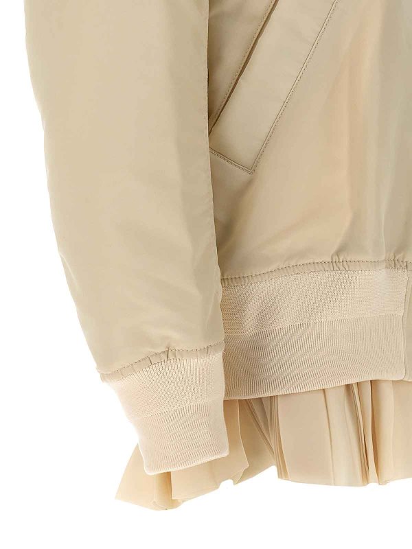 Pleated insert bomber jacket shop online: Sacai