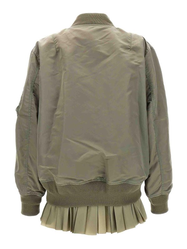 Sacai: blazers online - Pleated insert bomber jacket