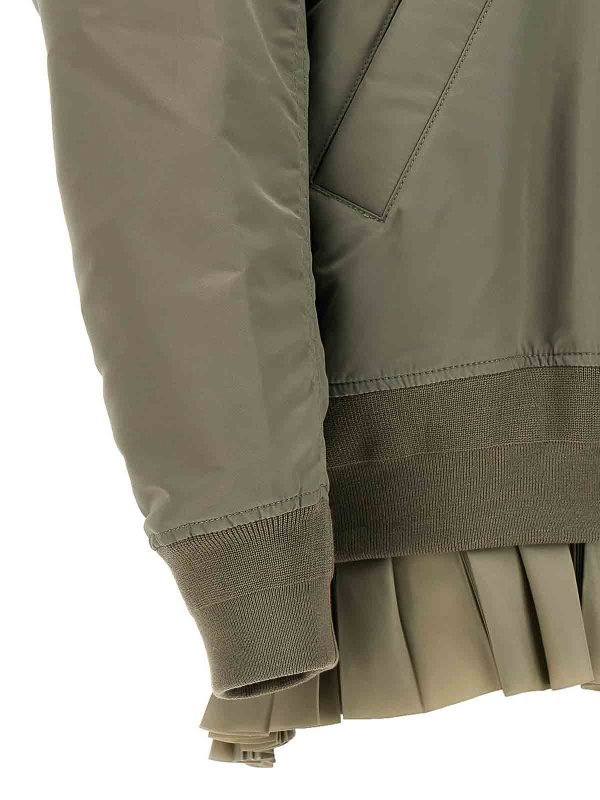 Pleated insert bomber jacket shop online: Sacai