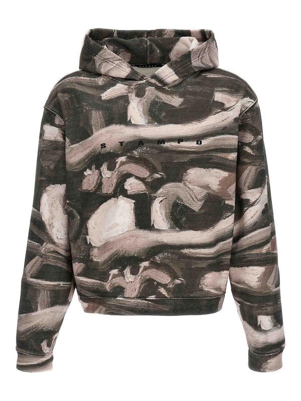 STAMPD: Felpe e maglie - felpa con cappuccio sublimata con ossa