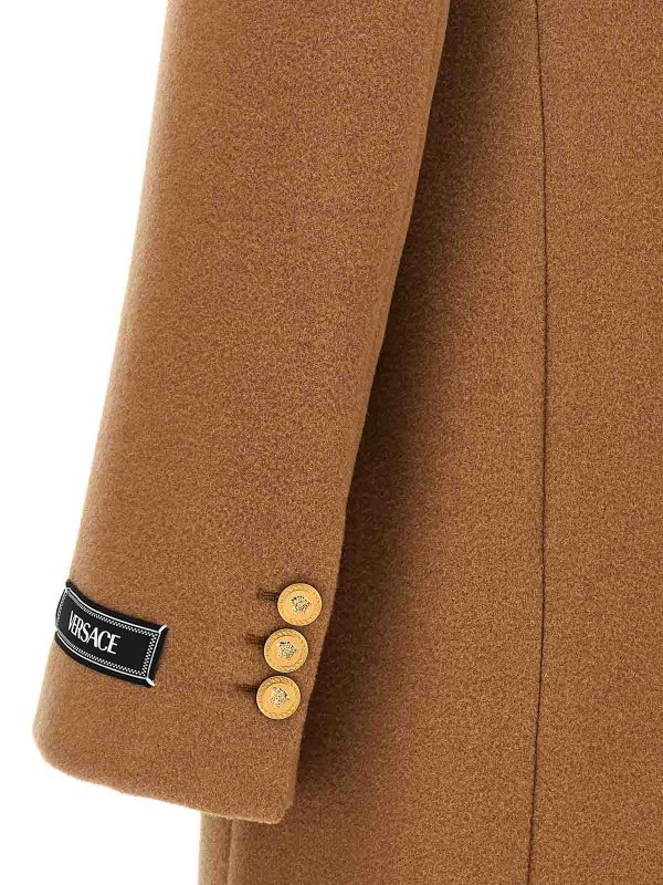 Cappotto lungo monopetto shop online: VERSACE