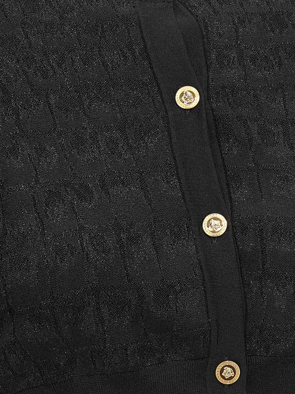 Crocodile-effect cardigan shop online: VERSACE