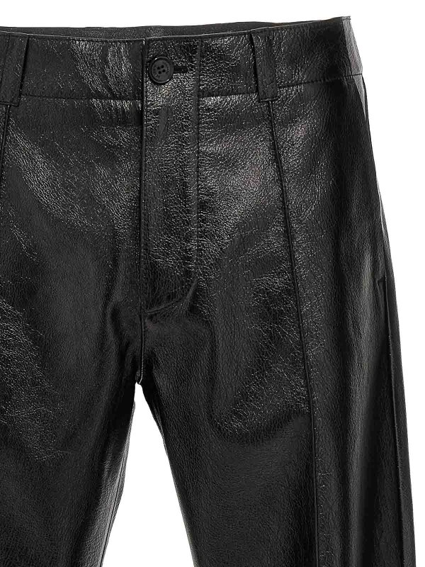 The Best Shops VERSACE: Trousers Shorts - Leather pants