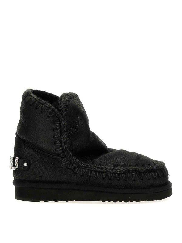 MOU: tronchetti - eskimo 18 rhinestone logo ankle boots