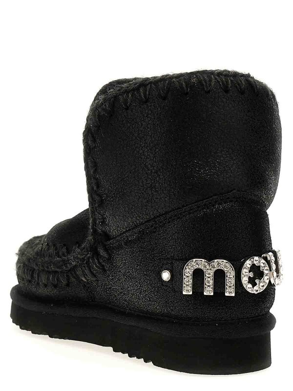 MOU: tronchetti online - eskimo 18 rhinestone logo ankle boots