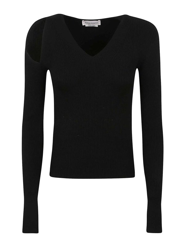 ALEXANDER MCQUEEN: v necks - Slash v nk jumper