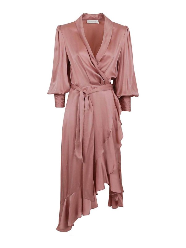 ZIMMERMANN: knee length dresses - Silk wrap midi dress