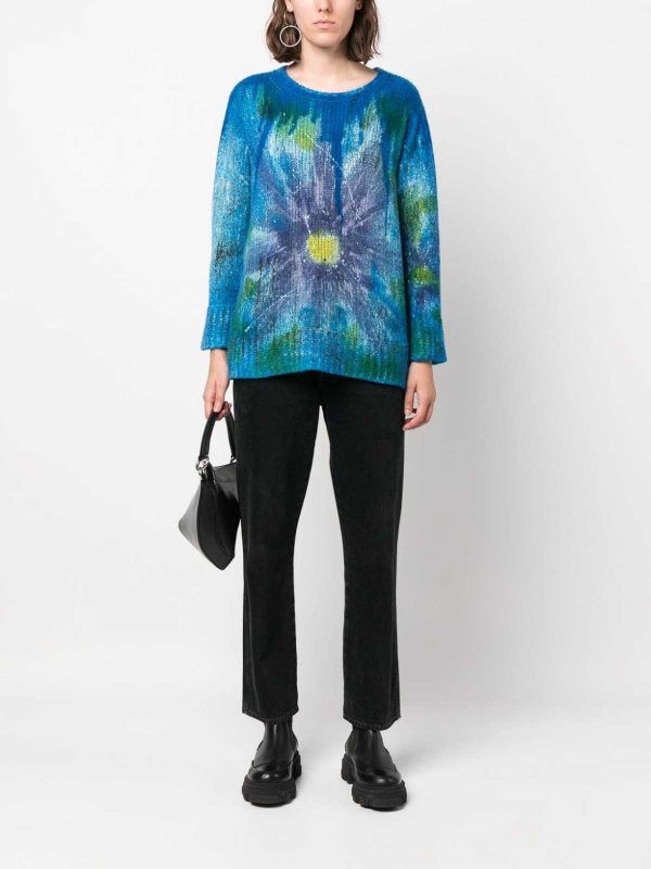 AVANT-TOI: Strickpullover mit Rundhalsausschnitt online - Rundhalspullover - Hellblau