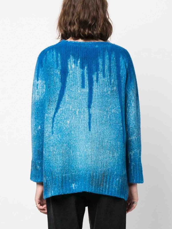 The Best Shops AVANT-TOI: Strickpullover mit Rundhalsausschnitt - Rundhalspullover - Hellblau
