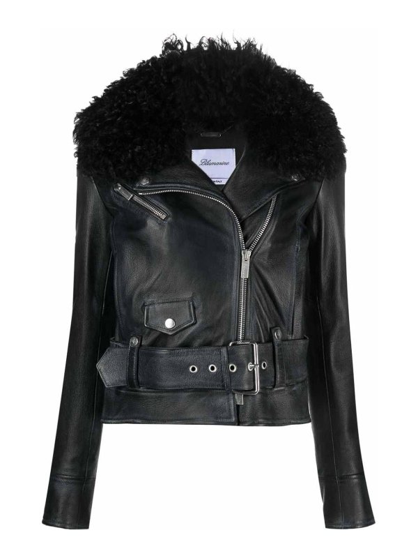 BLUMARINE: casual jackets - Leather jacket