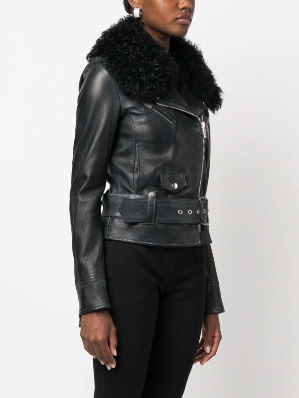 Leather jacket shop online: BLUMARINE
