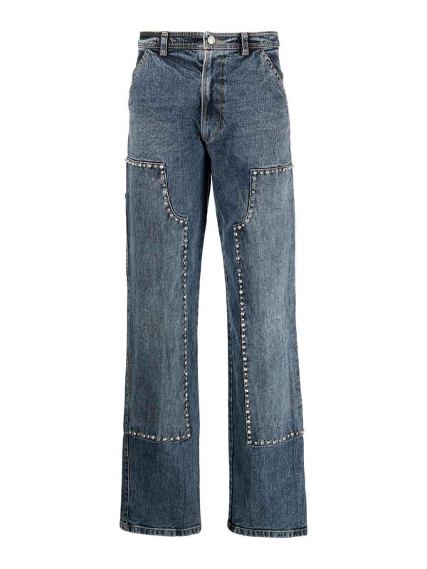 DES PHEMMES: flared jeans - Embroidered denim pants