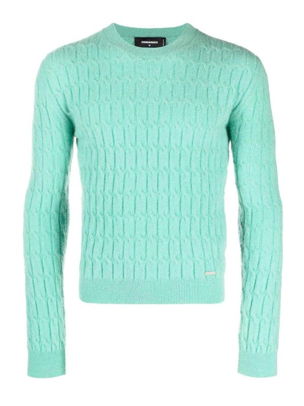 DSQUARED2: crew necks - Cable crew-neck sweater