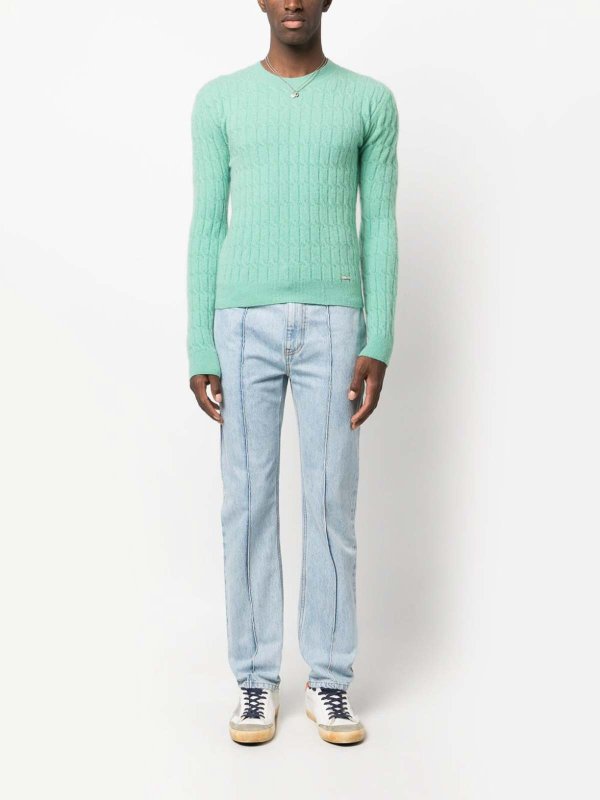 DSQUARED2: crew necks online - Cable crew-neck sweater