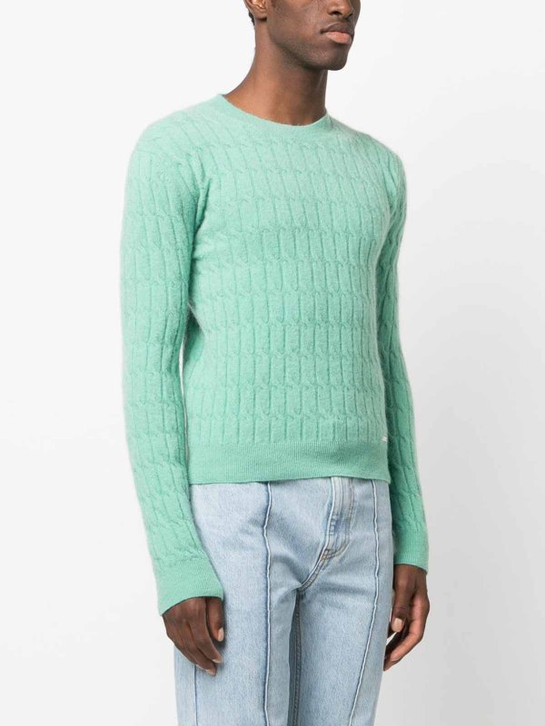 The Best Shops DSQUARED2: crew necks - Cable crew-neck sweater