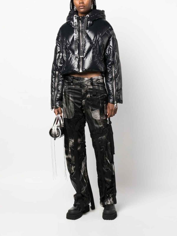 KHRISJOY: padded jackets online - `puff khris cropped shiny`