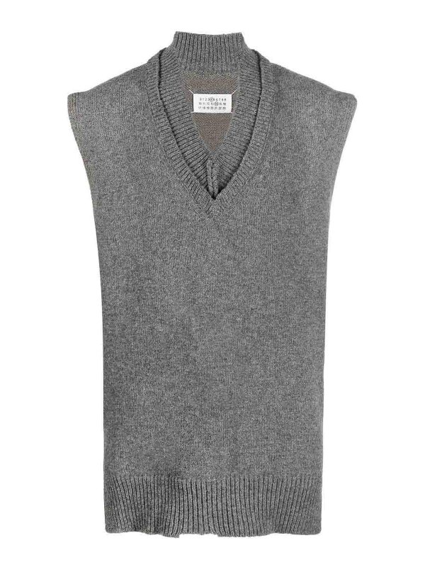 Maison Margiela: vests - Layered knit vest