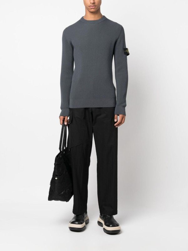 STONE ISLAND: Pull col rond online - Pull Col Rond - Gris