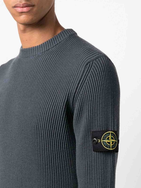 The Best Shops STONE ISLAND: Pull col rond - Pull Col Rond - Gris