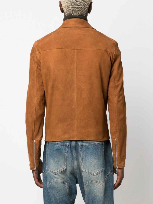 Leather `biker` jacket shop online: TAGLIATORE