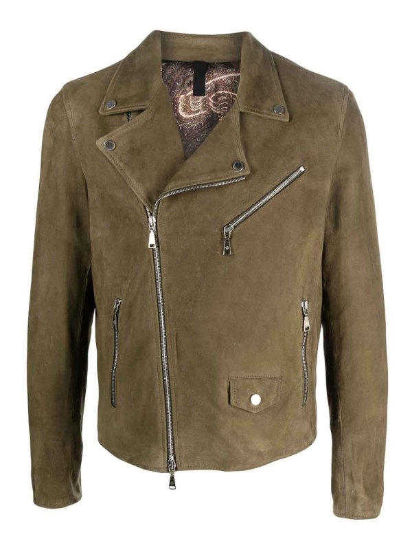 TAGLIATORE: casual jackets - Leather `biker` jacket