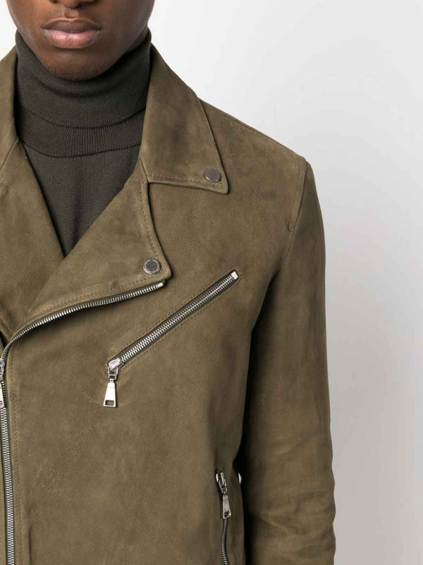 Leather `biker` jacket shop online: TAGLIATORE