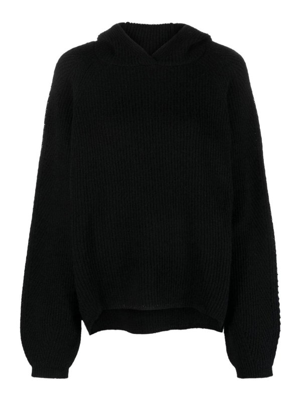 TWINSET: Strickpullover mit Rundhalsausschnitt - Rundhalspullover - Schwarz